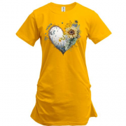 Подовжена футболка "Серце соняшник"