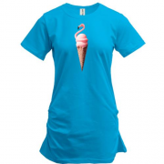 Подовжена футболка "Морозиво фламінго"