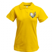 Жіноча футболка-поло "Серце соняшник"