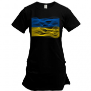 Подовжена футболка "Прапор України у вигляді хвиль"