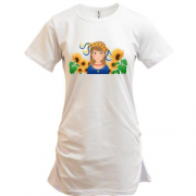 Подовжена футболка "Українське дівчисько"