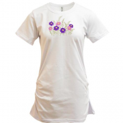 Подовжена футболка Фіолетові астри (Вишивка)