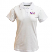 Жіноча футболка-поло Фіолетові астри (Вишивка)