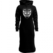 Жіноча толстовка-плаття "Маска Анонімус Хакер"