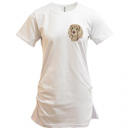 Подовжена футболка з міні кокер-спанієлем на грудях (Вишивка)