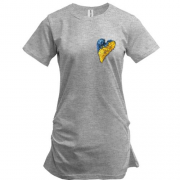 Подовжена футболка "Серце з квітів"