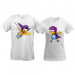 Парные футболки Batman-Batgirl Simpsons