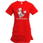 Подовжена футболка зі скелетом та НР подарунком