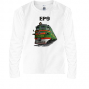 Детская футболка с длинным рукавом с локомотивом поезда ЭР9