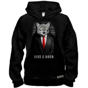 Худи BASE с котом в пиджаке "Like a Boss"