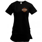 Подовжена футболка з лого Harley-Davidson на грудях (Вишивка)