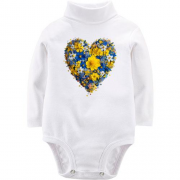 Дитяче боді LSL Серце із жовто-синіх квітів (3)