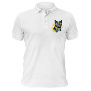 Футболка поло Кіт у жовто-синіх фарбах