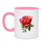 Чашка з намальованою трояндою