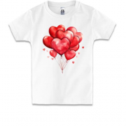 Детская футболка с надувными шарами-сердечками