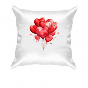 Подушка с надувными шарами-сердечками
