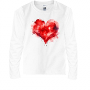 Детская футболка с длинным рукавом Сердце из акварельных облаков (2)