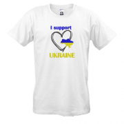 Футболка з вишивкою I Support Ukraine (Вишивка)
