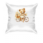Подушка Плюшевий ведмедик на велосипеді