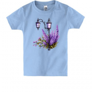 Детская футболка "Уличный фонарь с лавандой"