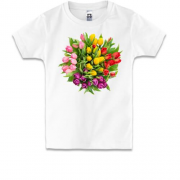 Детская футболка с букетом тюльпанов