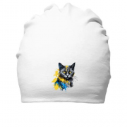 Бавовняна шапка Кіт у жовто-синіх фарбах