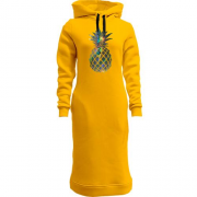 Женская толстовка-платье с ананасом (голограмма) (голограмма)