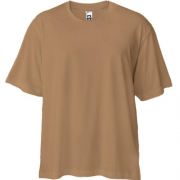 Темно-бежевая футболка двунитка Oversize "ALLAZY"