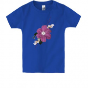 Детская футболка с фиолетовым цветком