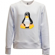 Детский свитшот без начеса с пингвином Linux