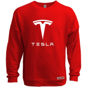 Світшот без начісу з лого Tesla
