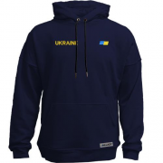 Худи без начеса Ukraine с мини флагом на груди
