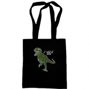 Сумка шоппер с динозавром и надписью "Т rex neon"
