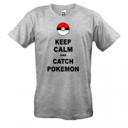 Футболка Keep calm and catch pokemon
