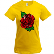 Жіноча футболка з трояндою