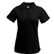 Женская черная футболка-поло