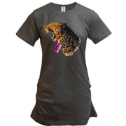 Подовжена футболка Леопард з плеєром