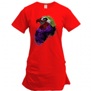Подовжена футболка зі стилізованим папугою