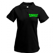 Жіноча футболка-поло  з написом Zombies