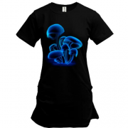 Подовжена футболка з неоновими грибами