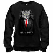 Свитшот с котом в пиджаке "Like a Boss"