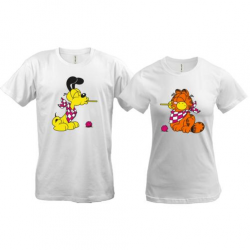 Парные футболки Garfield dog & cat