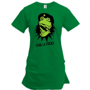 Подовжена футболка з жабою Viva la Frog