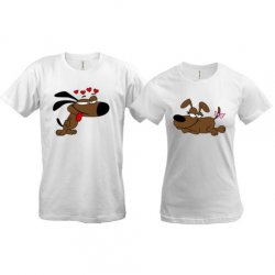 Парні футболки з закоханими собачками