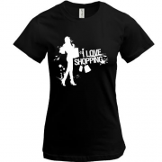 Женская футболка "I Love Shopping"