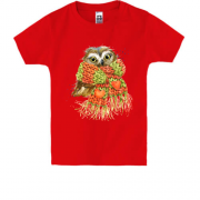 Детская футболка с совой в шарфе