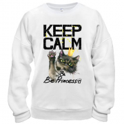 Свитшот с котенком Keep calm and be princess