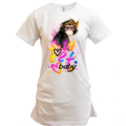 Подовжена футболка Sweet baby з мавпочкою