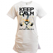 Подовжена футболка Keep calm and do not eat after 6 pm з лемуром