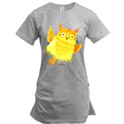 Подовжена футболка з жовтою совою